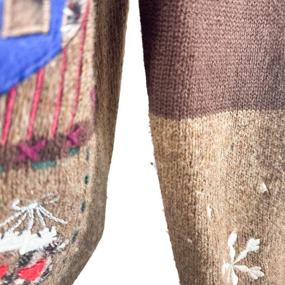 Vintage Designers Originals Studio Fa La La Full Zip Christmas Sweater Jacket PM - Picture 12 of 12